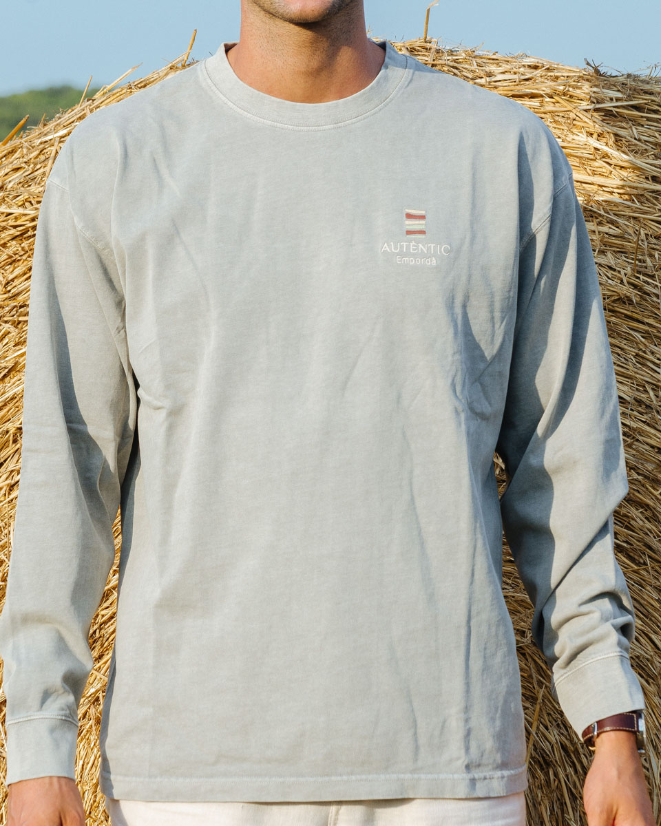 Camiseta Manga Larga Gris Verdoso